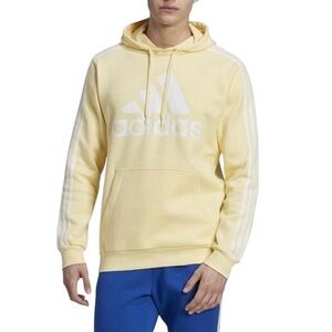 Adidas Pull Over Fleece Hoodie Yellow Nwot Size M